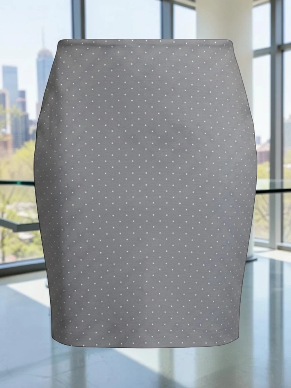 Liz Claiborne Gray Polka Dot Pencil Skirt